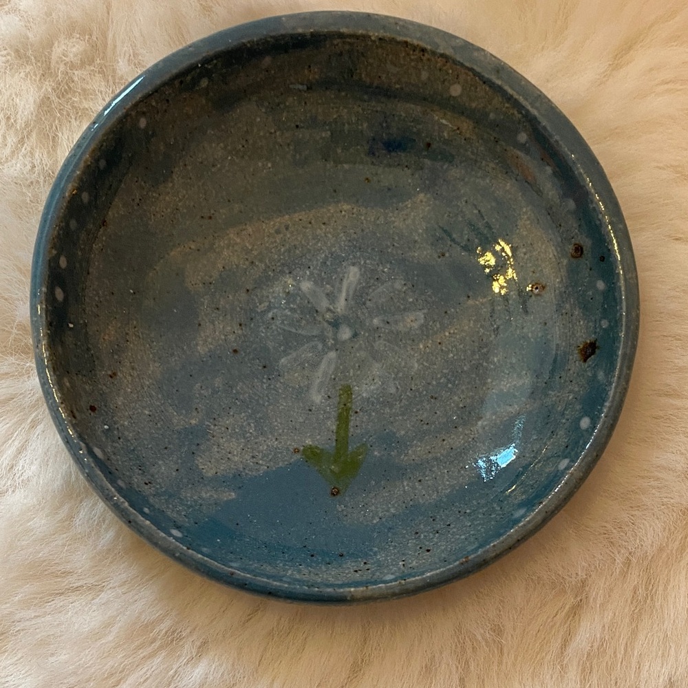 Handcrafted Blue Ceramic Bowl pottery trinket dish